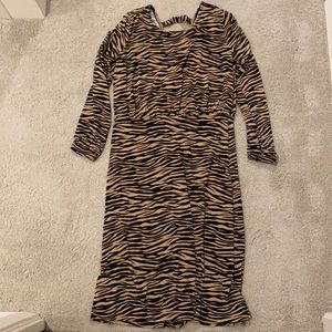 NWT LOFT Animal Print Midi Dress in Size 4